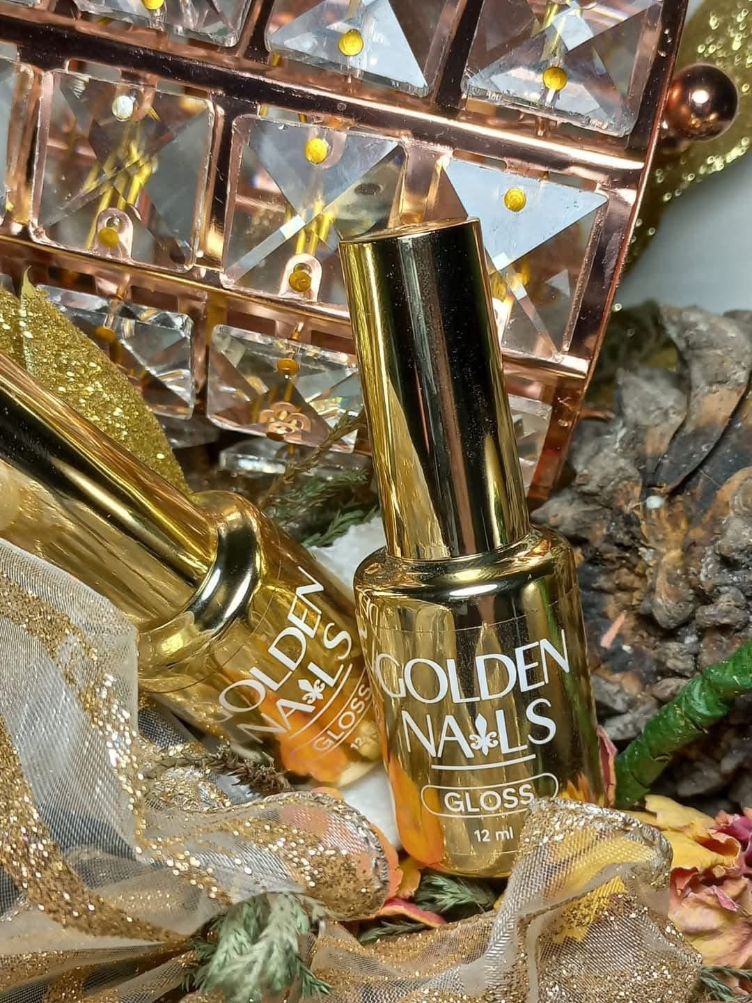 Top gloss golden nails