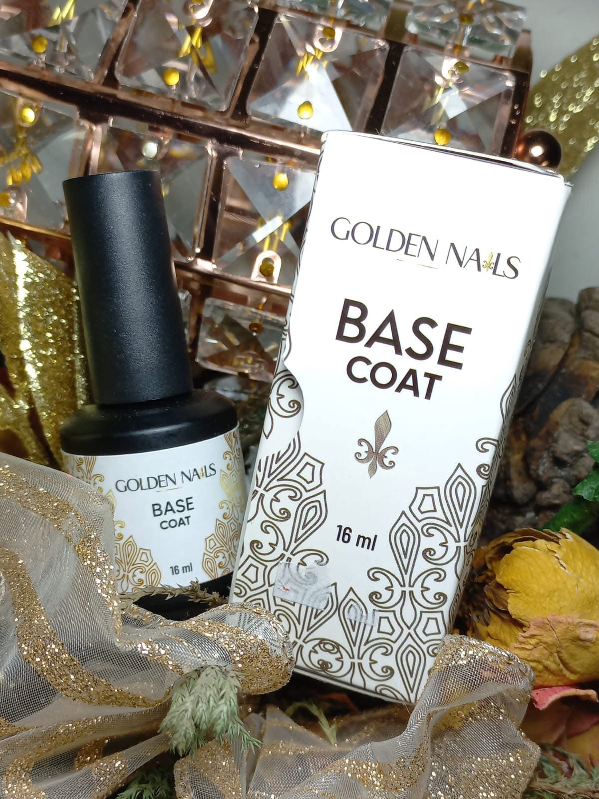 Base coat golden nails