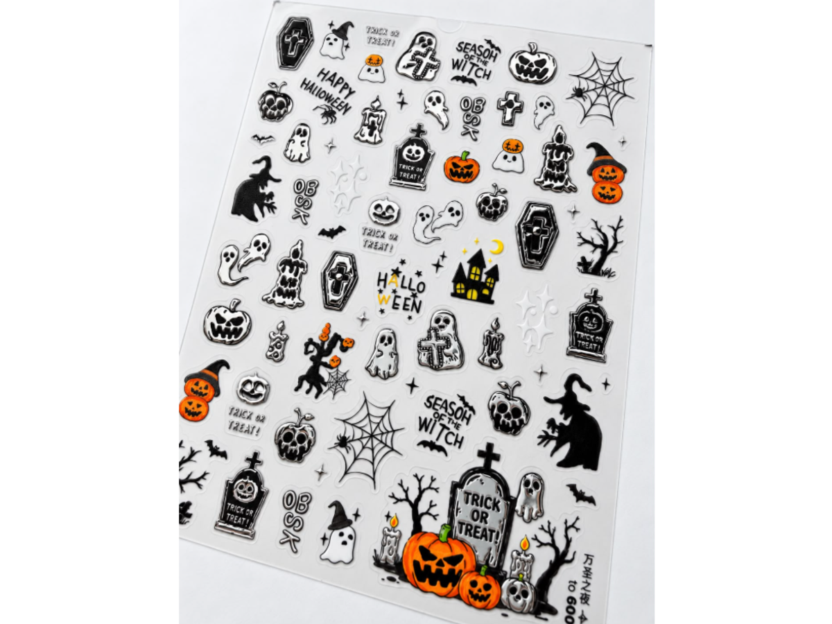 Stiker hallowen metalico lovely